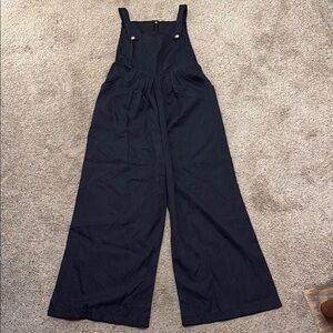 Black Wide-Leg Overalls